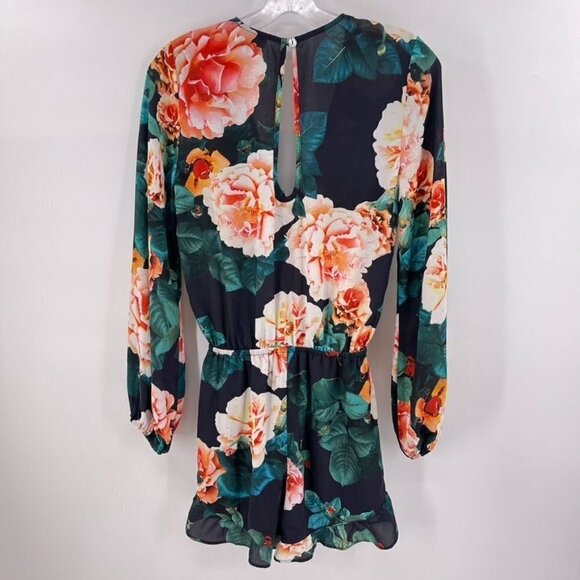 Show Me Your Mumu Size XS Blue Multi Rocky Rose Floral LS One Piece Jumpsuit - Picture 6 of 8